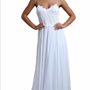 White beachy wedding dress